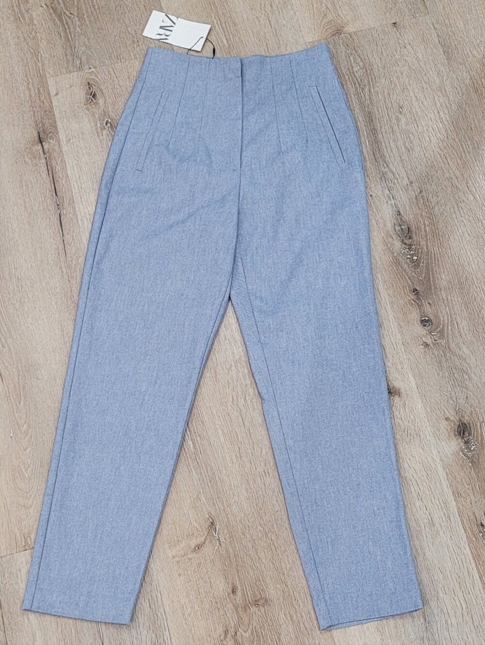 Zara Women’s Light Blue Tailored High-Waist Pants